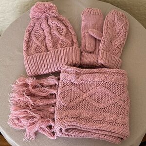 Winter hat, gloves and scarf set